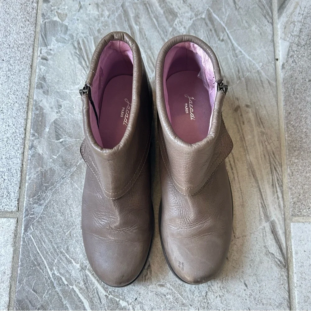 Jacadi Paris Girl Brown Leather Ankle Boots, Size 35 EU/US 3.5